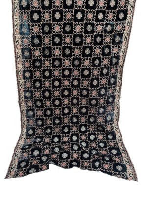 Pakistani Black Embroidered Velvet Shawl