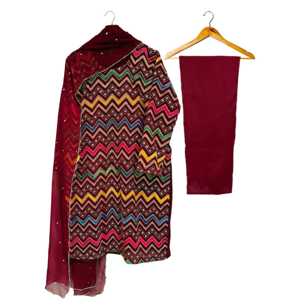 Red Color Pakistani Chiffon Suit