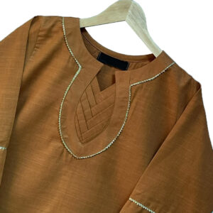Sepia Khaddar 2-Piece Designer Suit