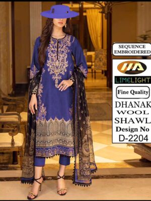 Blue Color Dhanak Suit