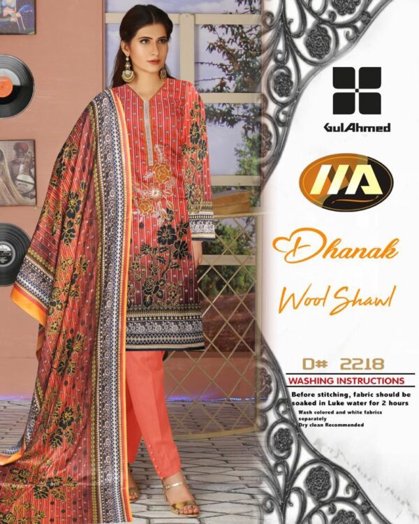 Dark Peach Color Dhanak Suit