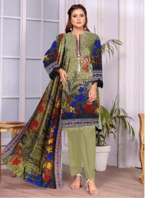 Dark Sand Color Dhanak Suit