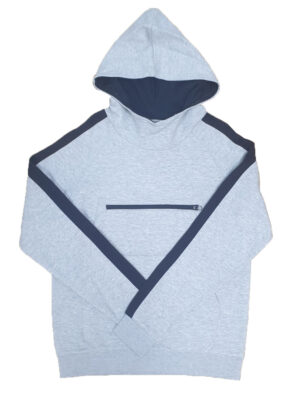 Light Grey And Black Color Cozy Comfort Hoodie