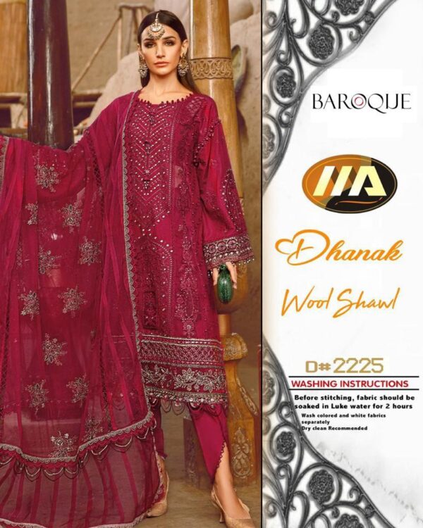 Maroon Color Dhanak Suit