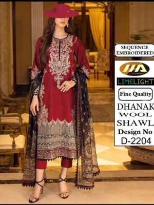 Maroon Color Dhanak Suit