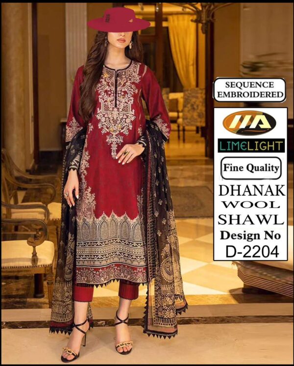 Maroon Color Dhanak Suit