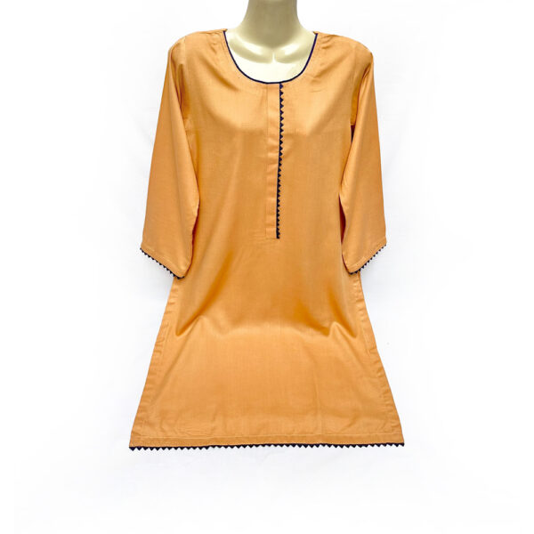 Pale Orange Color Wholesale Readymade Karandi Kurti