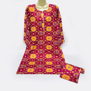 Pinkish Red Pakistani Lawn Stitched Suits Wholesale