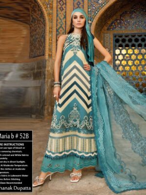 Sky Blue Color Maria b Dhanak Suit