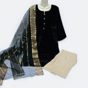 Wholesale Black Color Wholesale 3pc Velvet Suit