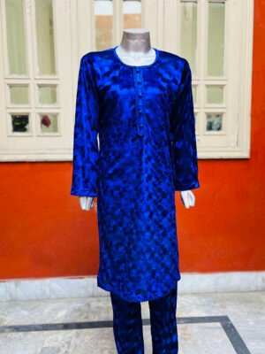 Blue Color 2pc Velvet Pakistani Suit