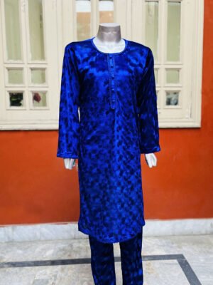 Blue Color 2pc Velvet Pakistani Suit