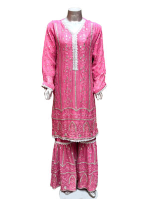 Pink Color Pakistani Chiffon Designer Outfit