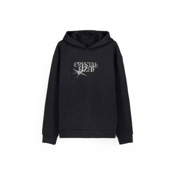 Black Printed Polyester Hoodie Wholesale