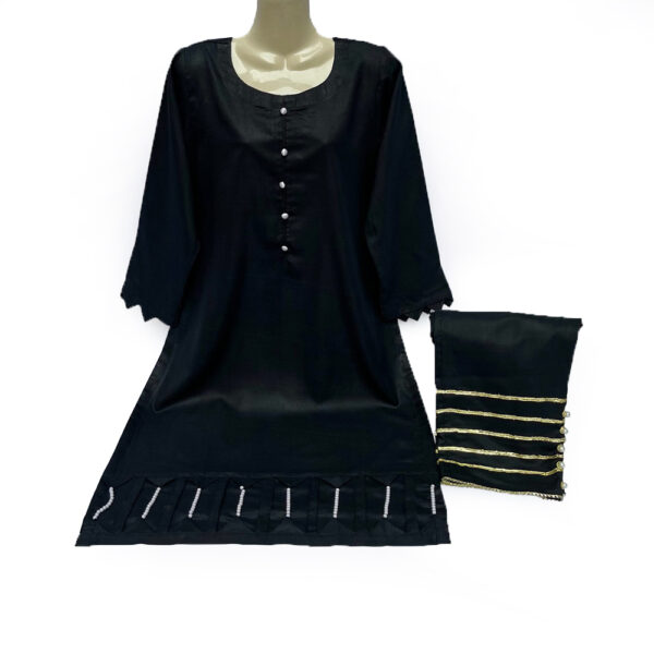 Black Color Pakistani 2 Piece Suit Stitched