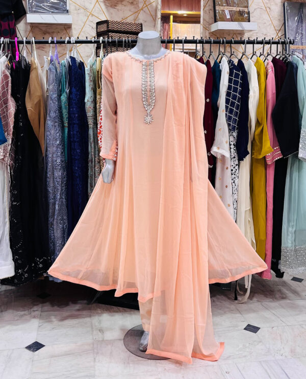 Cavern Pink Pakistan Chiffon Suits