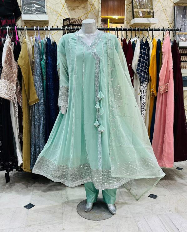 Cyan Chiffon Suits Pakistan