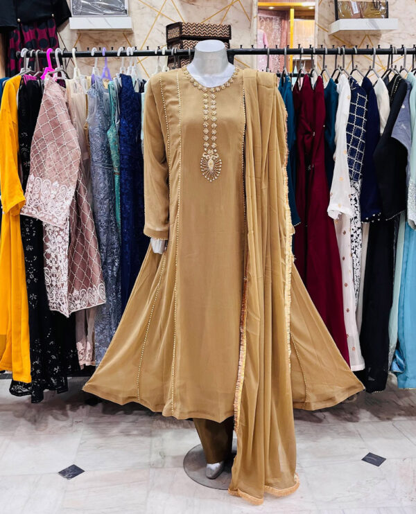 Light Taupe Pakistani Chiffon Suits