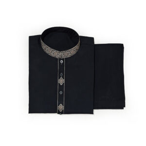 Black Color Embroidered Men's Pakistani clothes Canada