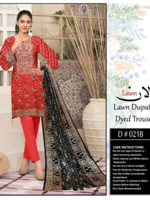 Faded Red Embroidered Pakistani Lawn Suits