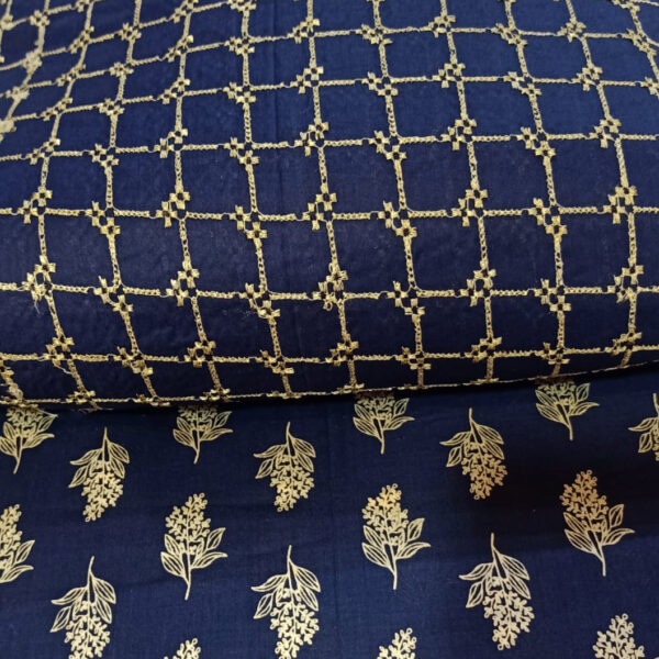 Nile Blue Chickankari Embroidered Ladies 2pc Suit