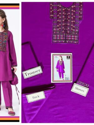 Barney Purple Shalwar Kameez For Girls