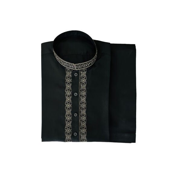 Black Color Embroidered Fancy Salwar Kameez For Men