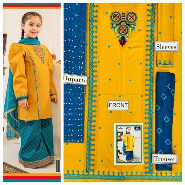 Chrome Yellow Pakistani Kids Salwar Kameez
