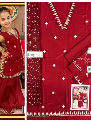 Cornell Red Pakistani Children Clothes