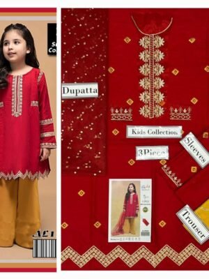 Crimson Red Kids Pakistani Clothes