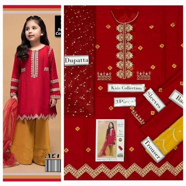 Crimson Red Kids Pakistani Clothes