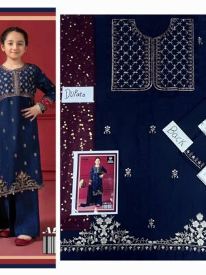 Dark Navy Pakistani Kids Salwar Kameez