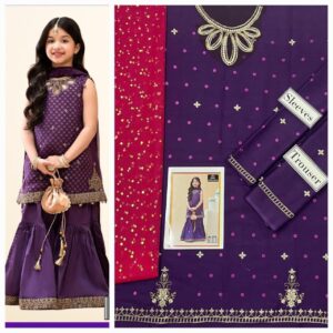 Deep Violet Pakistani Dress For Kids
