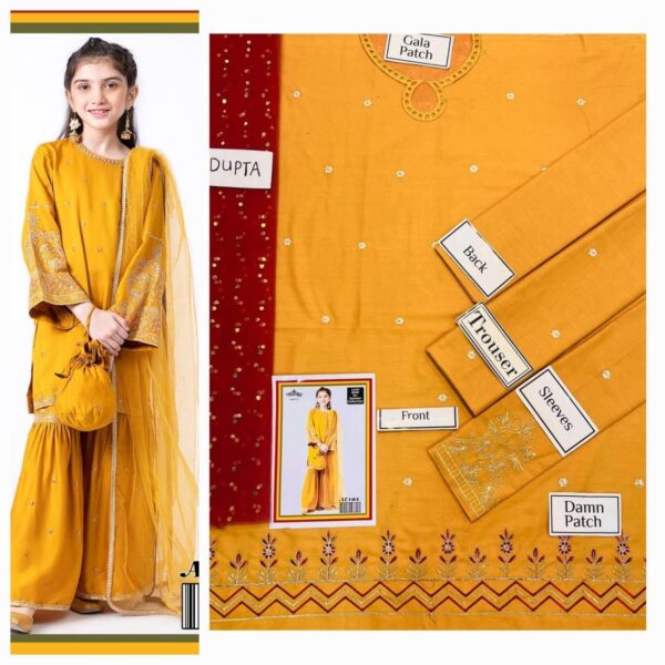 Fuel Yellow Pakistani Kids Dresses For Wedding