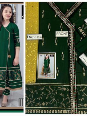 Palm Green Pakistani Kids Wear Girls