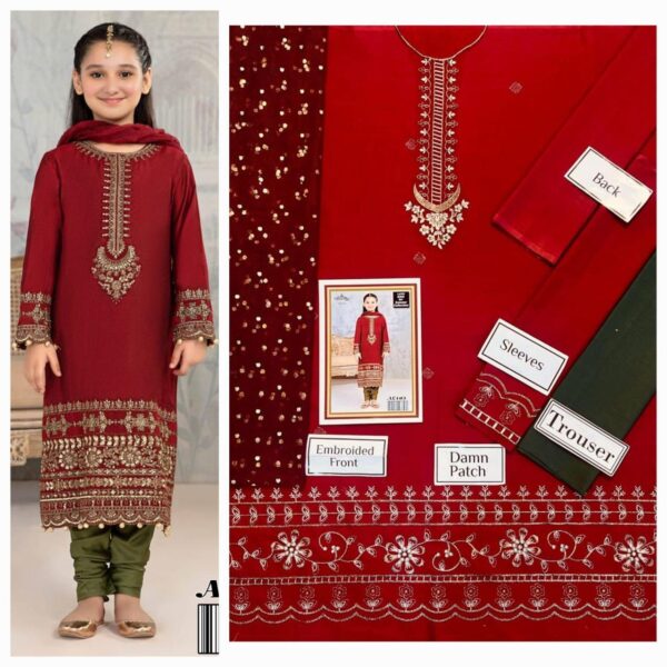 Red Wine Pakistani Children Shalwar Kameez