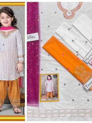 White Pakistani Kids Dresses For Wedding