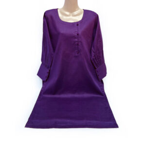 Dark Purple Solid Designer Stitch Kurti