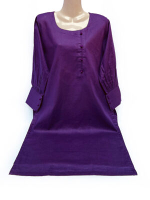 Dark Purple Solid Designer Stitch Kurti