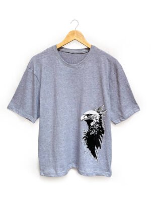 Grey Custom Made Printed T-Shirt
