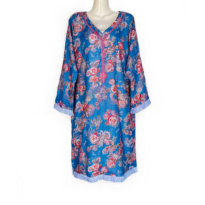 Windows Blue Readymade Digital Printed Silk Kurti