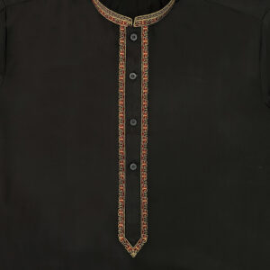 Black Embroidered Men's Pakistani Salwar Kameez
