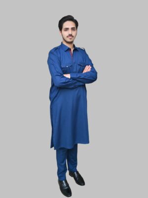 Light Navy Blue pakistani shalwar kameez for men