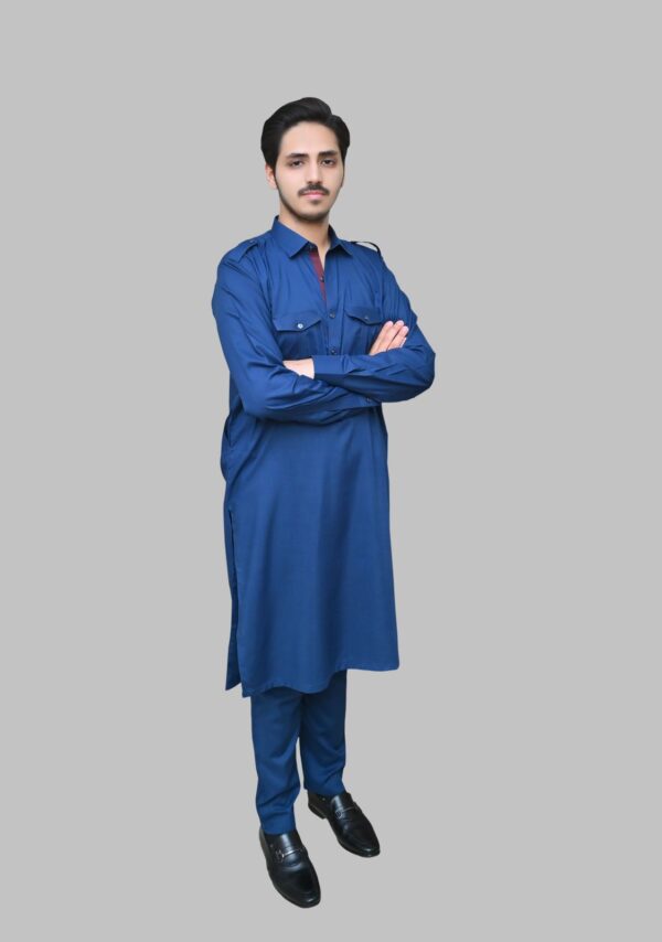 Light Navy Blue pakistani shalwar kameez for men