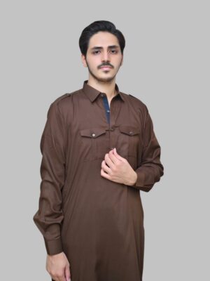 Purplish Brown shalwar kameez for men