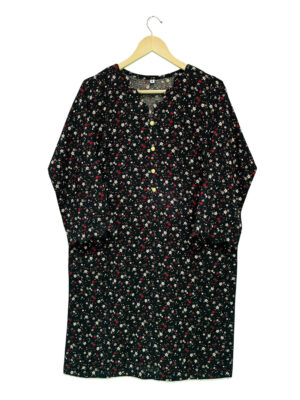 Black Color Linen Readymade Ready made Pakistani Kurtis UK Online