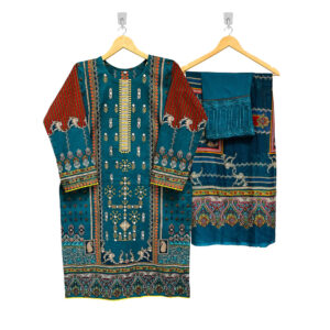 Cyan Color Ladies 3pc Wholesale Shalwar Kameez