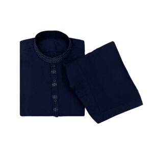 Men's Dark Blue Embroidered custom salwar kameez