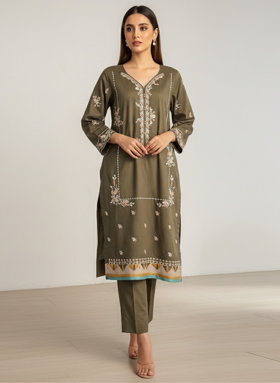 Zimal Oliveleaf Wholesale two piece readymade suits