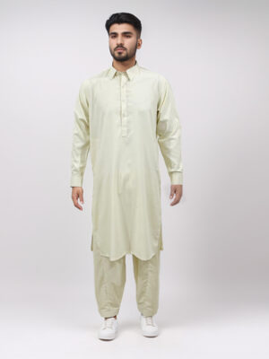 Cream pakistani mens shalwar kameez